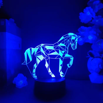 At 3D Hologram Gece Lambası LED Masa Lambası Çocuklar için Çocuk Yatak Odası Dekorasyon Sevimli Hayvan Gece Aydınlatma Süs Noel için
