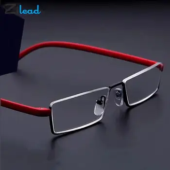 Zilead Metal okuma gözlüğü Erkekler Yarım Çerçeve Reçete Hipermetrop Gözlük Erkek TR90 Görüş Bakımı Gözlük Durumda óculos + 1 + 4
