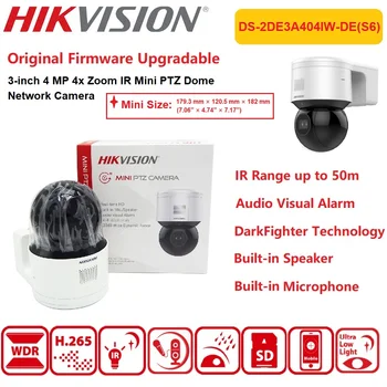 Hikvision PTZ Kamera DS-2DE3A404IW-DE (S6) 3 inç Hızlı Mini Dome kamera POE H. 265 4X Optik ve 16x Dijital Zoom Mikrofon ve Hoparlör İle