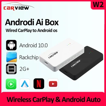 CARVİEW Andoroid CarPlay Aı Kutusu 3 in 1 Adaptörü Kablosuz Android Otomatik USB Tak ve Çalıştır 4 Çekirdekli Netflix YouTube Akıllı Kutu