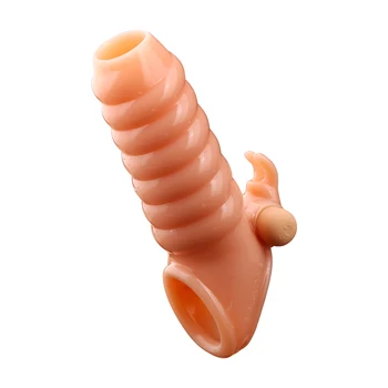 Titreşimli Penis Kollu Prezervatif Kullanımlık Penis Extender Kollu Penis Büyütme Yapay Penis Artırıcı Kollu Erkekler İçin Seks Ürünleri