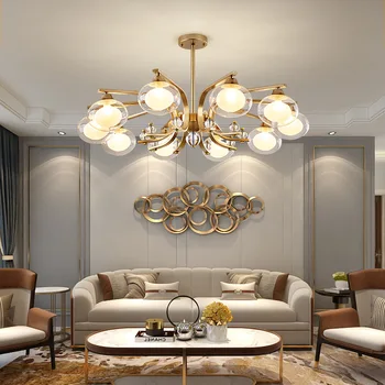 Iskandinav basit LED Modern avize yaratıcı cam küre avize tavan oturma odası yatak odası yemek odası dekor asılı ışıklar