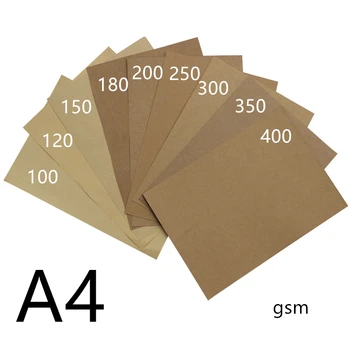 200-400gsm 50 adet Yüksek Kaliteli A4 Kahverengi Kraft Kağıt DIY El Yapımı Kart Yapımı kraft el işi kağıdı Kalın Karton Karton