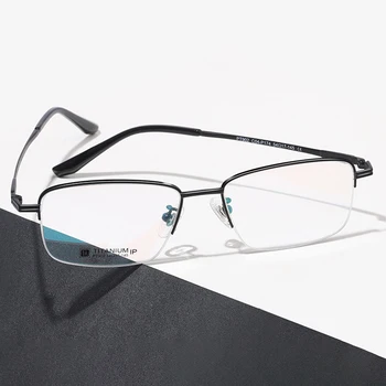 Yeni Saf Titanyum Erkek Gözlük Çerçevesi Tarifi Yarı Çerçevesiz Yüksek Kaliteli Vakum IP Elektronik Kaplama Cilt Koruma Kaplama