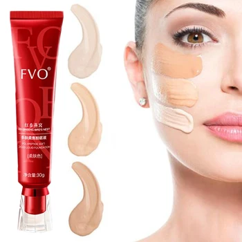 FVO Kozmetik CC Polipeptit Likit Fondöten Kapatıcı Krem Yüz Makyaj Cilt Besleyici Su Geçirmez Yağ Kontrolü Uzun ömürlü