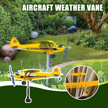 3D Piper J3 Yavru Rüzgar Spinner Uçak Uçak rüzgar gülü Metal Fırıldak Açık Çatı Rüzgar Yönü Göstergesi Bahçe Dekor 2022