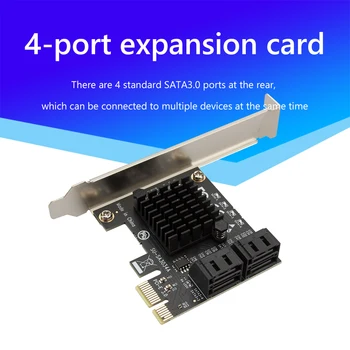 ASM1064 4 Port SATA III PCI E Express 3. 0X1 Denetleyici Genişletme Kartı Adaptörü 6Gbps Genişletici Yükseltici Adaptör Kartı Güç Kablosu