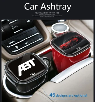 High-end Araba Küllük LED Işık alaşımlı kül tablası Taşınabilir Küllük ABT logo ABT Audi RS3 RS4 RS5 RS6 RS7 S4 S5 S6 SQ7 Araba