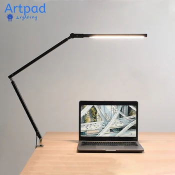 Artpad 8W Kelepçe Uzun Kol masa lambası 3 Parlaklık Karartma Katlanır Ayarlanabilir LED Modern Masa Lambası Ofis İş için Okuma