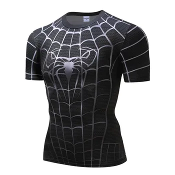 Yeni 3D Baskılı T Shirt Erkek Sıkıştırma Gömlek Cosplay Kostüm Giyim Spor Hızlı Kuru Spor Kısa Kollu Yaz Üstleri Erkek