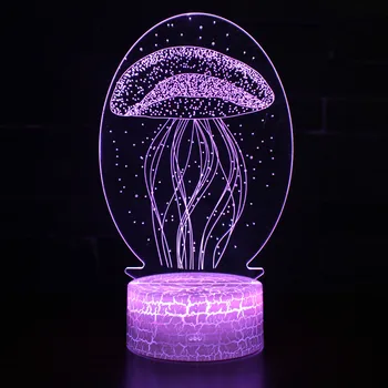 Denizanası akrilik masa lambaları oturma odası için renkli uzaktan dokunmatik Led ışıkları yaratıcı hediyeler gece ışıkları masa lambası