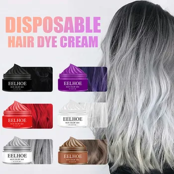 Anında Saç Rengi Balmumu Moda Geçici krem boya Çamur Yıkanabilir Profesyonel Saç Boyası Tek Kullanımlık Kuru Şekillendirici Gümüş Gri 6 Renk