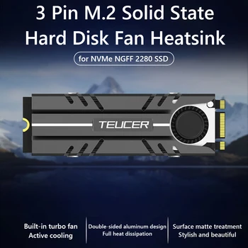 TEUCER 3 Pin M. 2 Katı Hal sabit disk Fanı soğutucu Alüminyum Alaşımlı Termal Pedler soğutucu ısı radyatör NGFF PCIE NVMe 2280 SSD