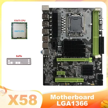 X58 Anakart LGA1366 bilgisayar anakartı Destekler DDR3 ECC Bellek Desteği RX Grafik Kartı İle X5675 CPU