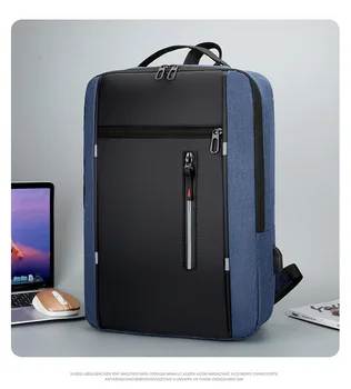 Su geçirmez iş sırt çantası Erkekler USB Okul Sırt Çantaları 15.6 İnç Laptop Sırt Çantası Büyük Kapasiteli Sırt Çantaları Erkekler için Sırt Çantası Çanta