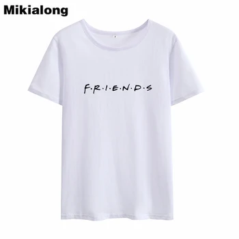 Mikialong 2018 Ulzzang Harajuku En Iyi Arkadaşı T Shirt Kadın Yaz komik tişört Femme Kore Moda O-Boyun Blusas Femininas