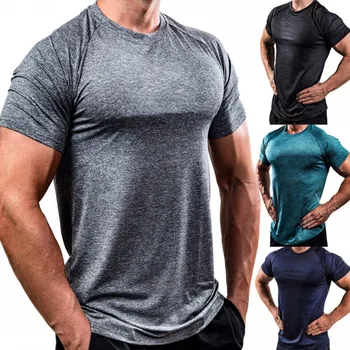 2022 Hızlı Kuru Egzersiz Koşu T-shirt Sıkıştırma Spor Üstleri Nefes Spor Salonları T-shirt erkek Giyim Jogger Erkek Spor Gömlek